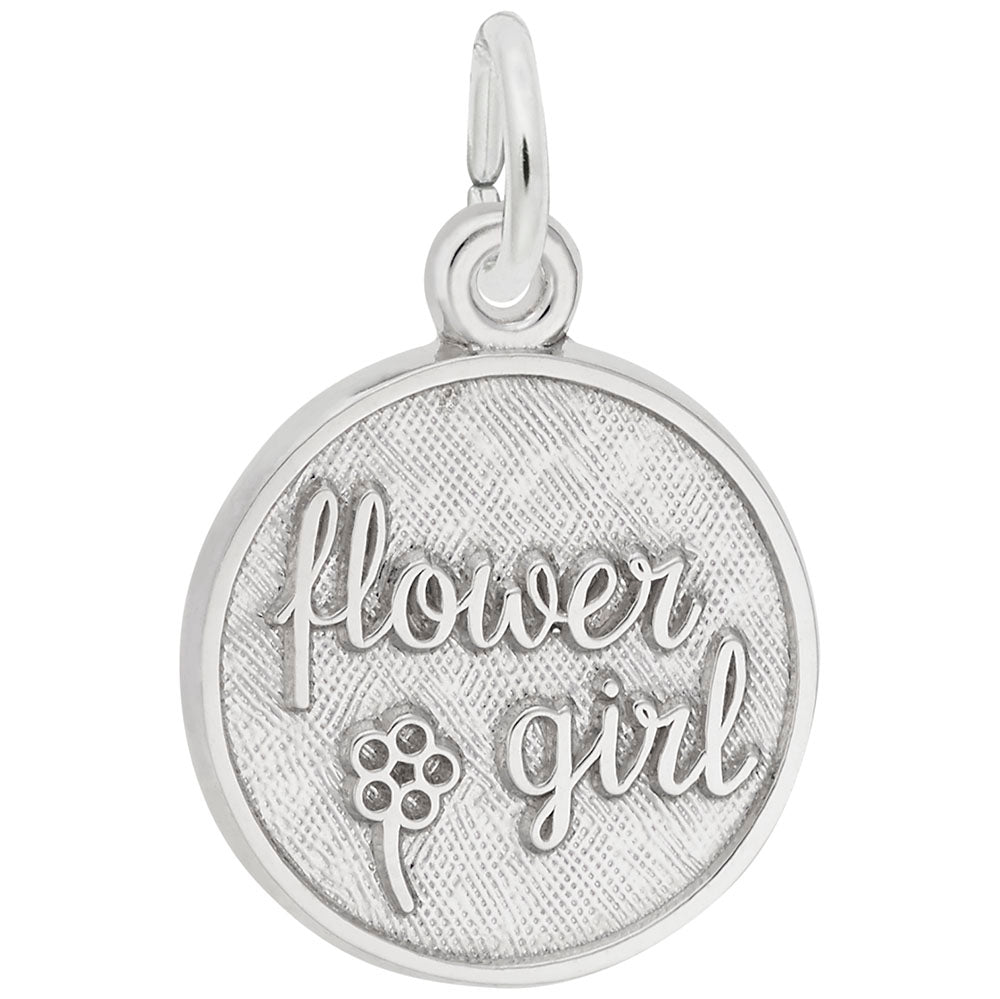 Sterling Silver Flower Girl Disc Charm