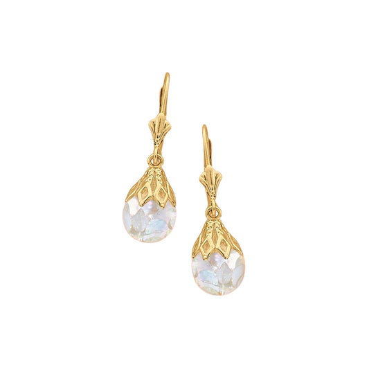14k Gold "Floating Opal" Drop Earrings