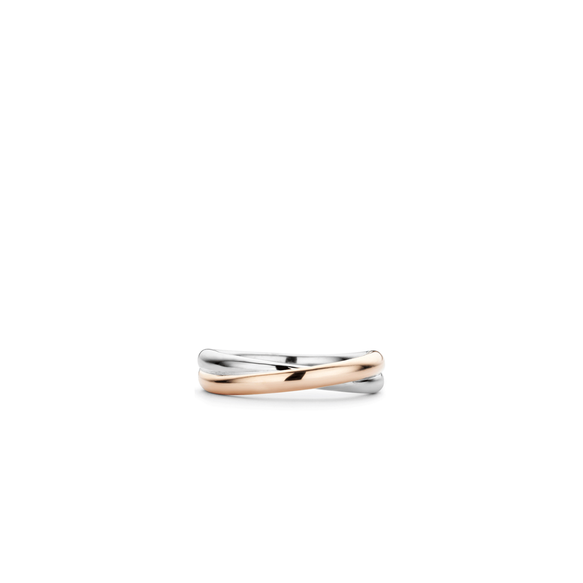 TI SENTO-Milano Sterling Silver/Rose Gold Plated Crossover Ring