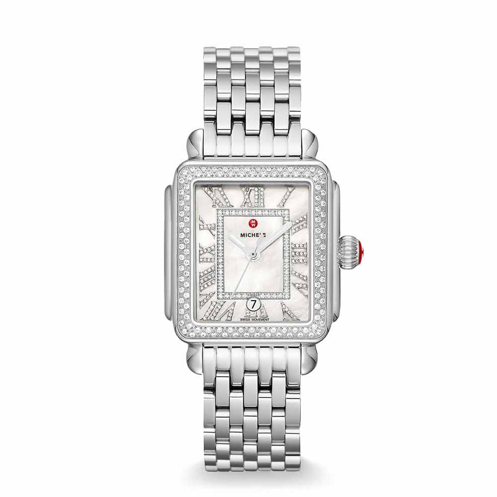Michele Deco Madison Stainless Steel Diamond Watch