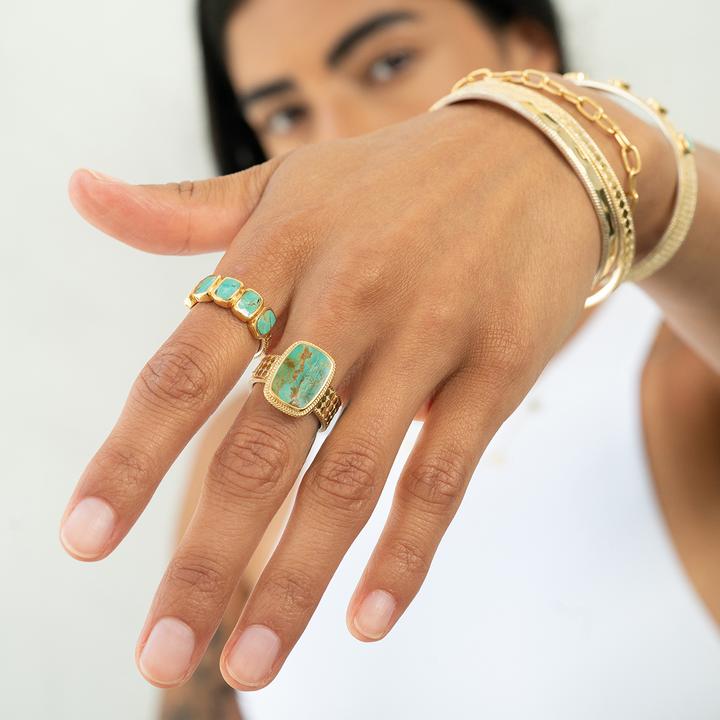 Anna Beck Medium Turquoise Cushion Ring