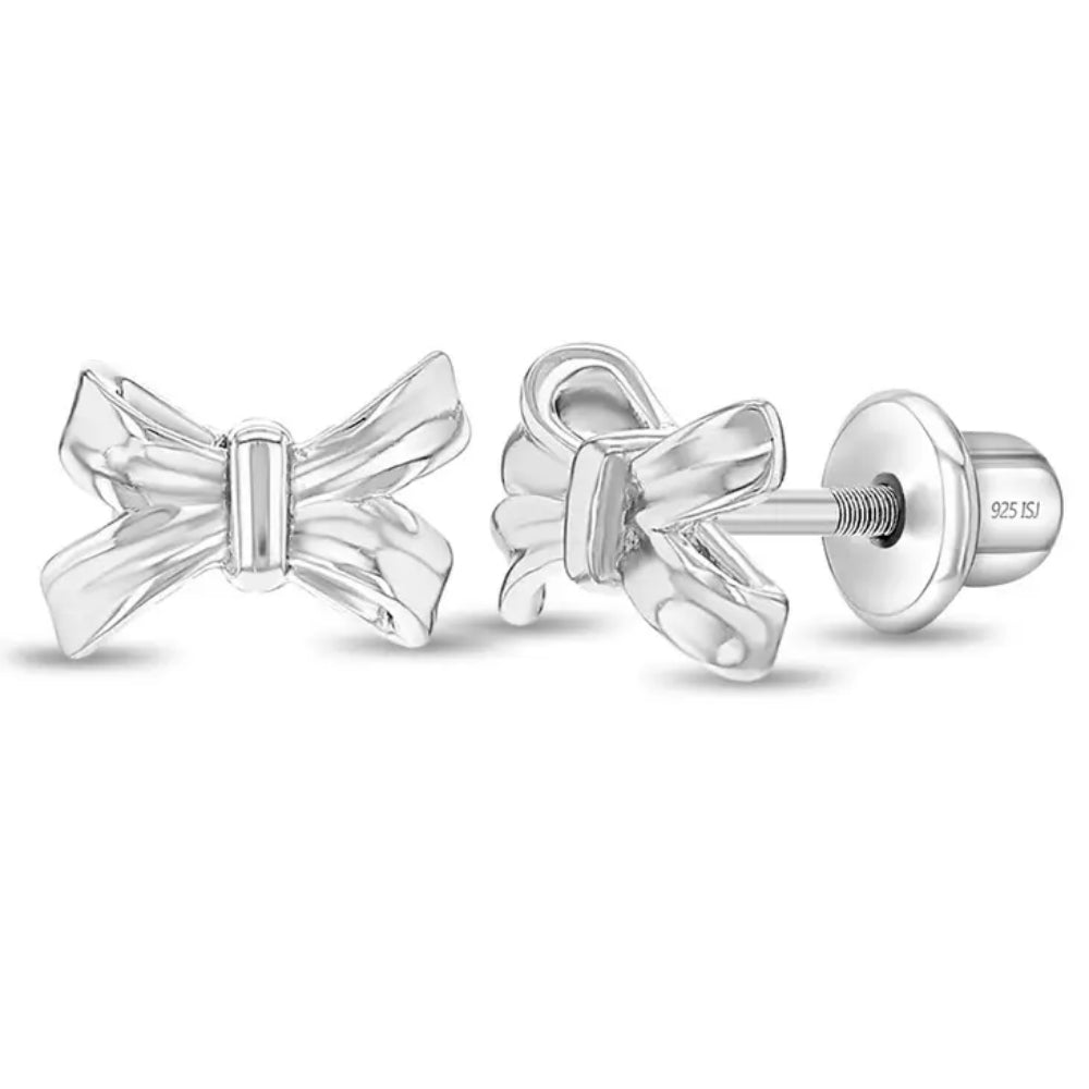 Children's Sterling Silver Bow Stud Earrings