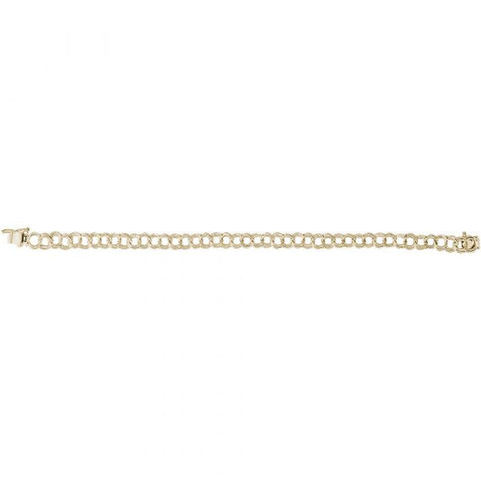14K Yellow Gold Double Link Charm Bracelet