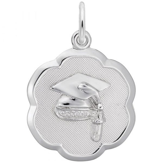 Sterling Silver Graduation Cap Charm