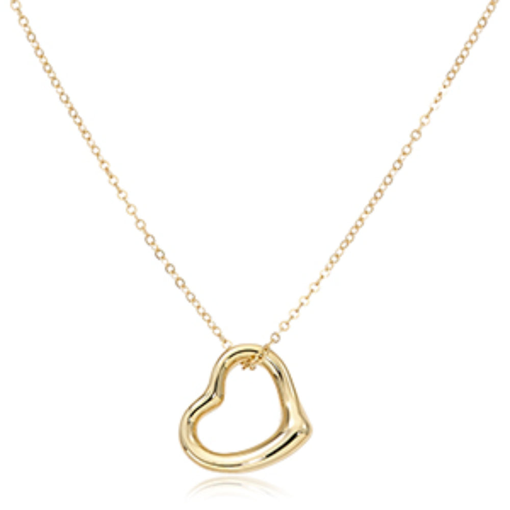 14k Gold Heart Slide Pendant Necklace