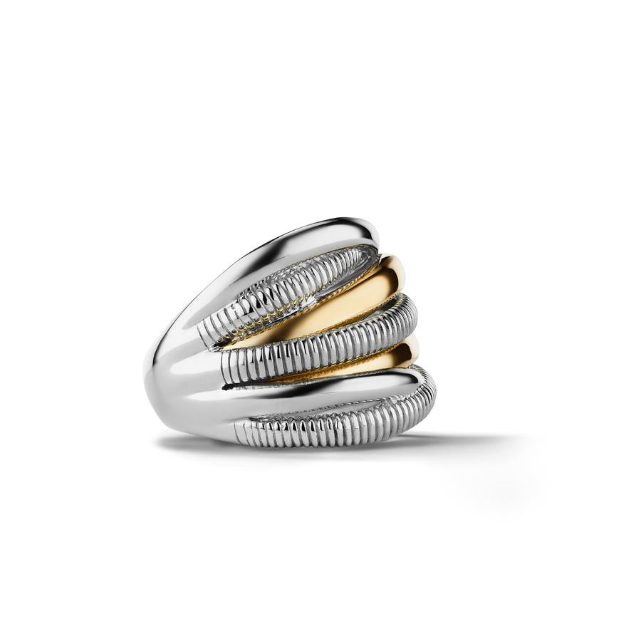 Judith Ripka Eternity Highway Seven Band Ring with 18k Gold