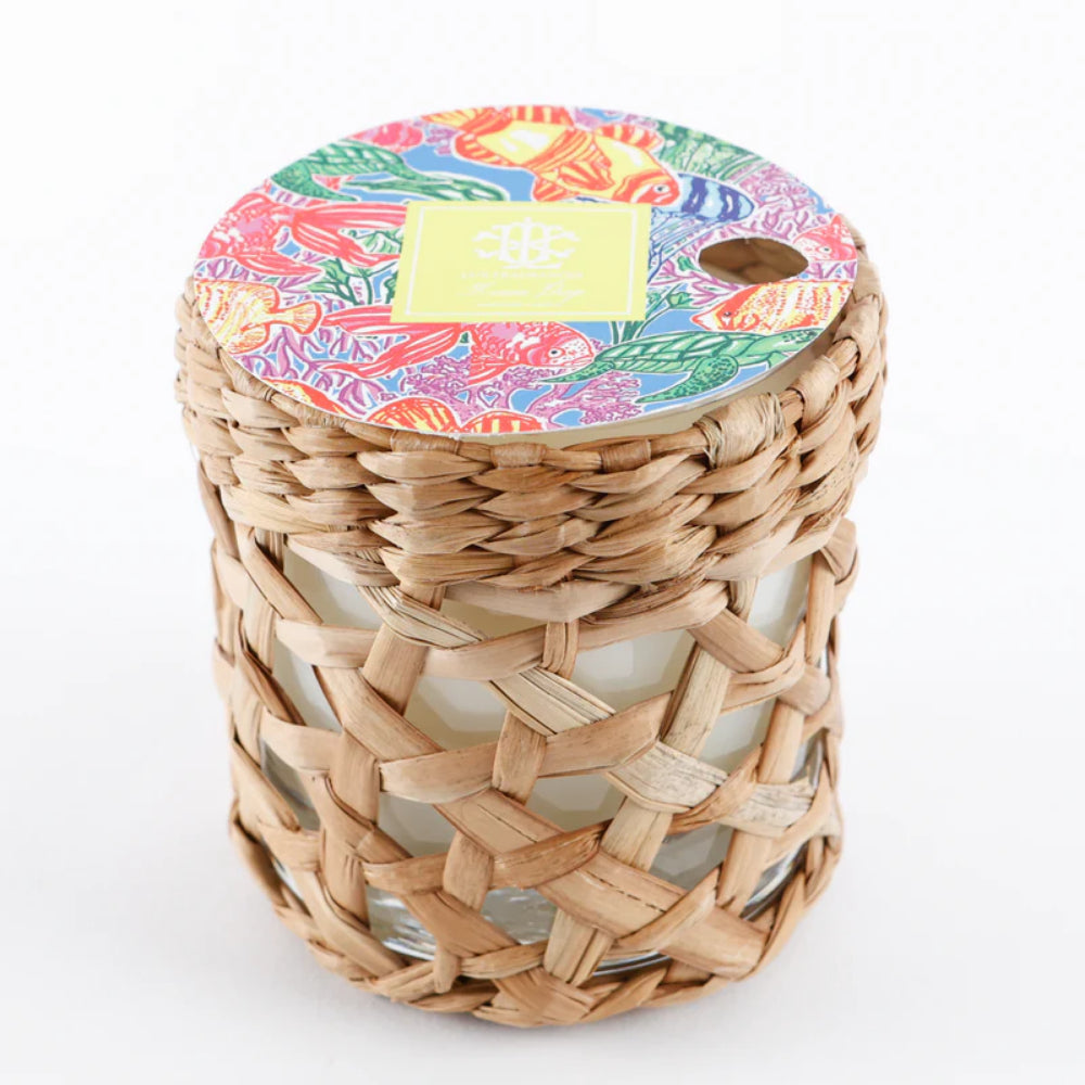Lux Fragrances 10 oz Candle with Rattan Holder
