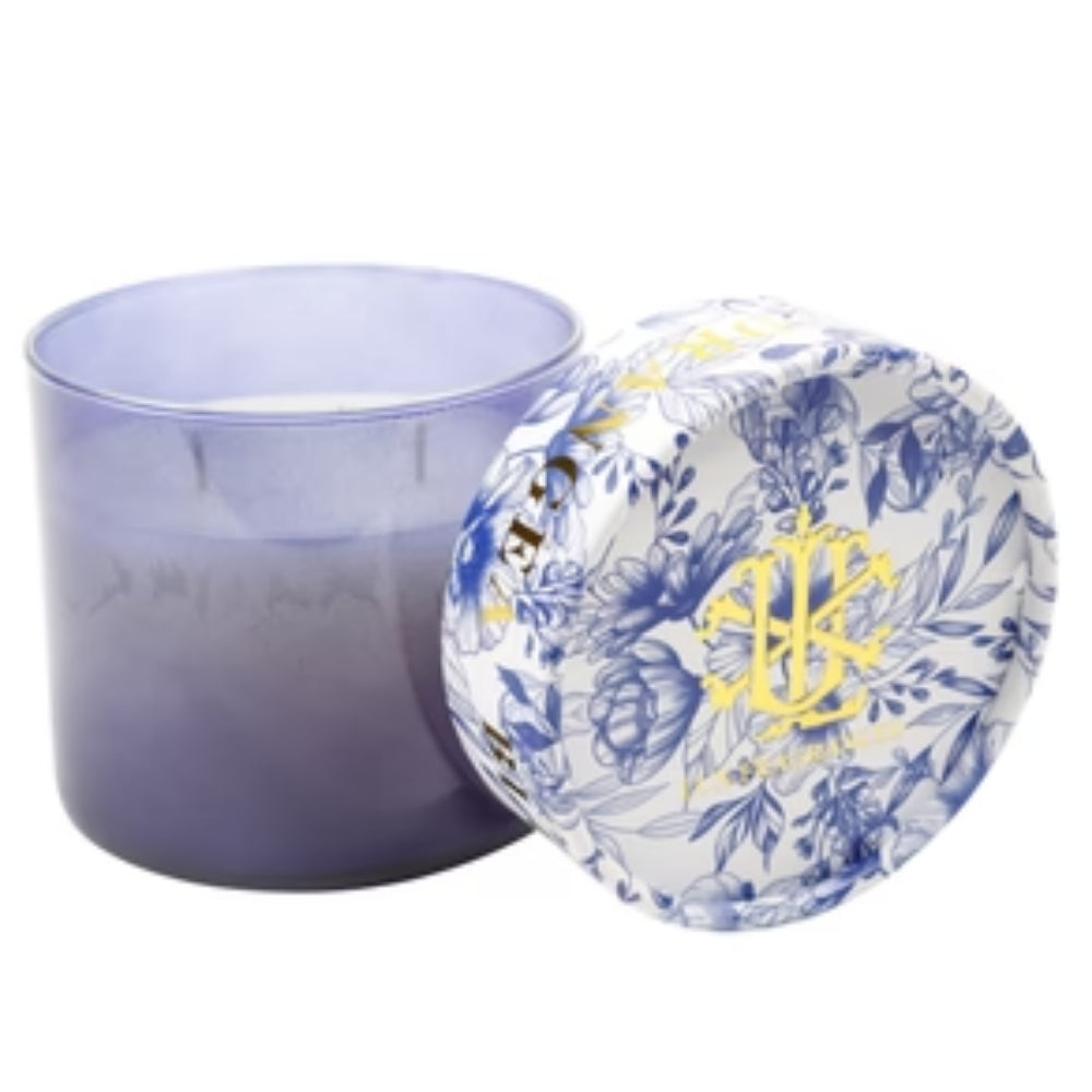 Lux Fragrances Blue Hydrangea 15 oz. 2-Wick Spring Lidded Candle