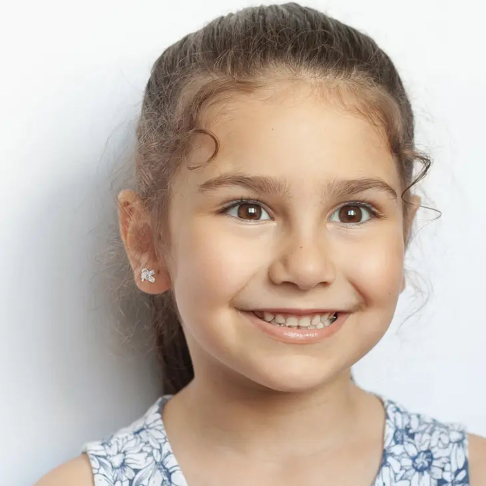 Children's Sterling Silver Bow Stud Earrings