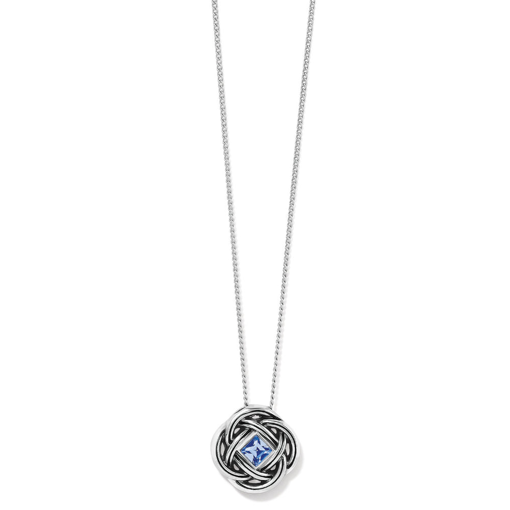 Brighton Interlok Shine Silver-Light Sapphire Necklace