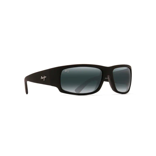 Maui Jim WORLD CUP Wrap Sunglasses - Matte Black Rubber