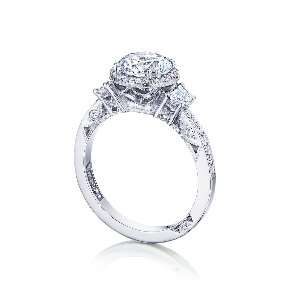 Tacori Dantela Round 3-Stone Engagement Ring