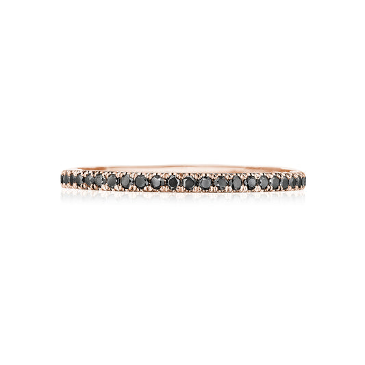 Tacori Sculpted Crescent Round Bezel Droplet Wedding Band with Black Diamond