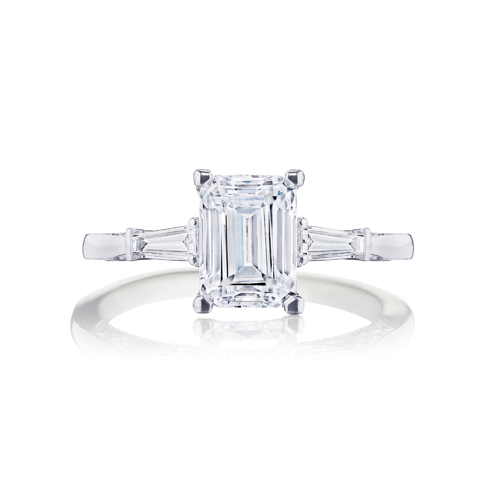 Tacori Simply Tacori 18k White Gold Emerald 3-Stone Engagement Ring