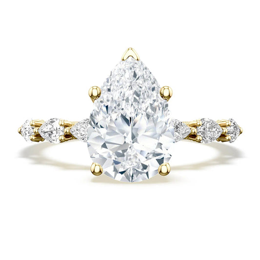 Tacori Sculpted Crescent Pear Shape Solitaire Engagement Ring