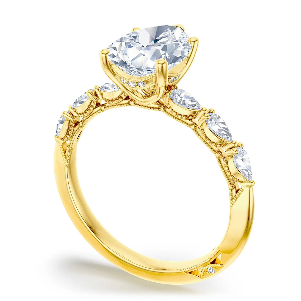 Tacori Sculpted Crescent Pear Shape Solitaire Engagement Ring