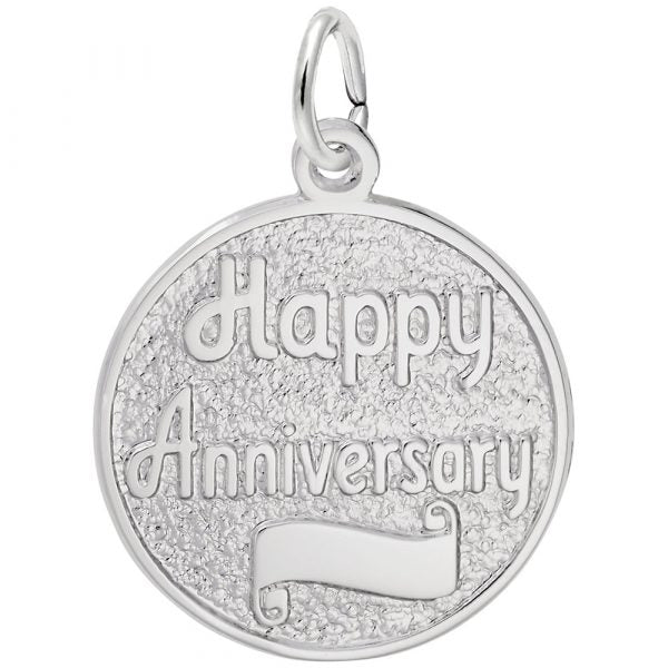 Sterling Silver Happy Anniversary Charm
