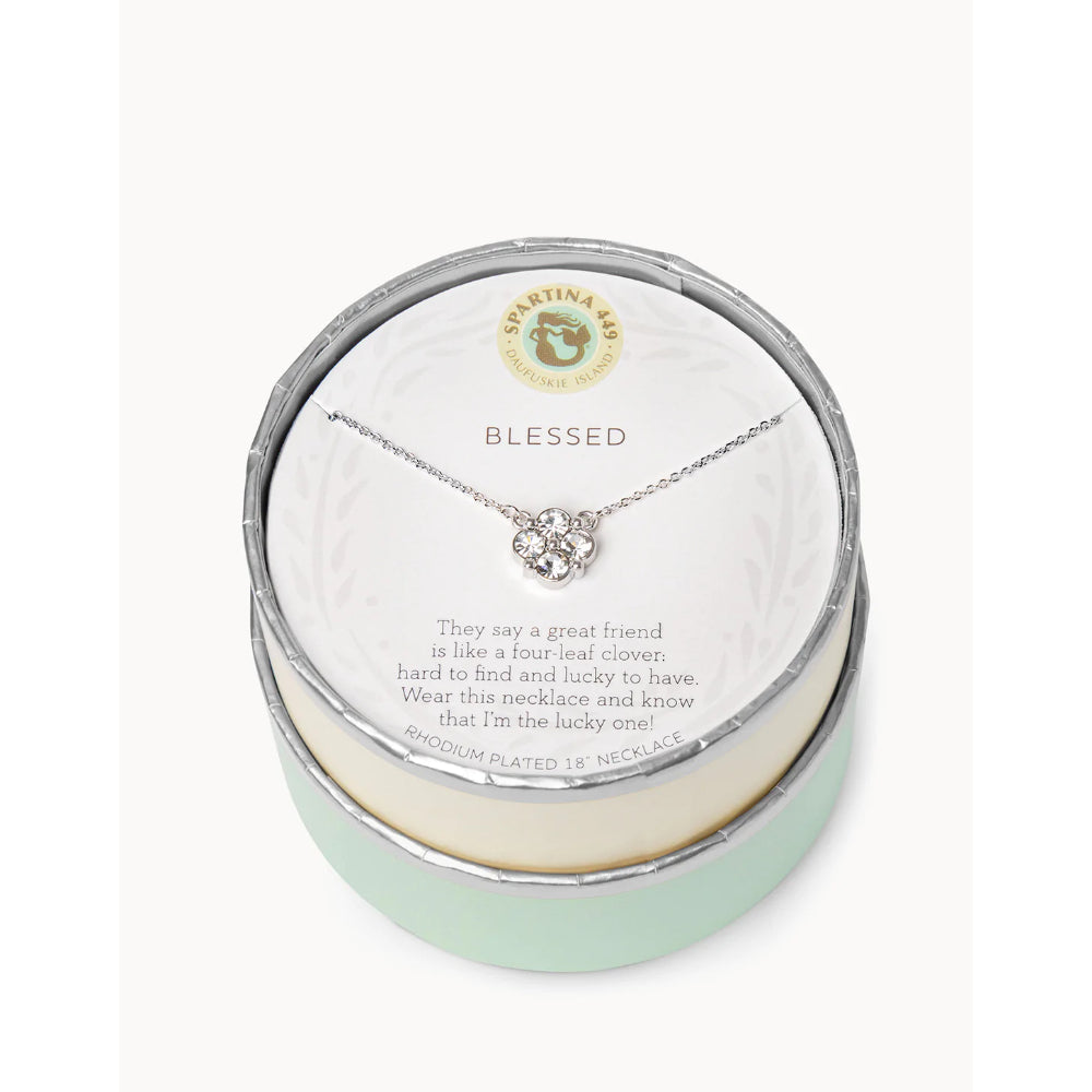 Spartina Sea La Vie Blessed Crystal Clover Necklace