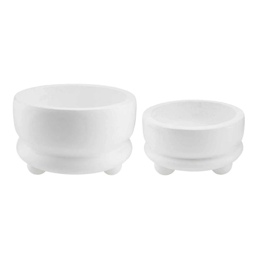 Mud Pie White Footed Bowl Set