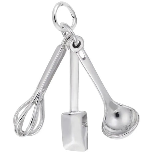 Sterling Silver 3 Piece Cooking Utensils Charm