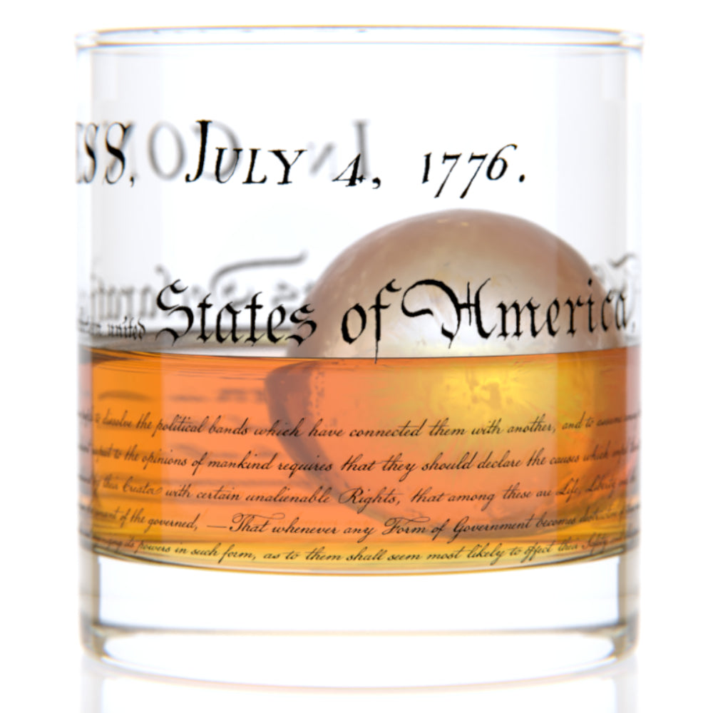 Well Told Declaration of Independence Rocks Whiskey Glass