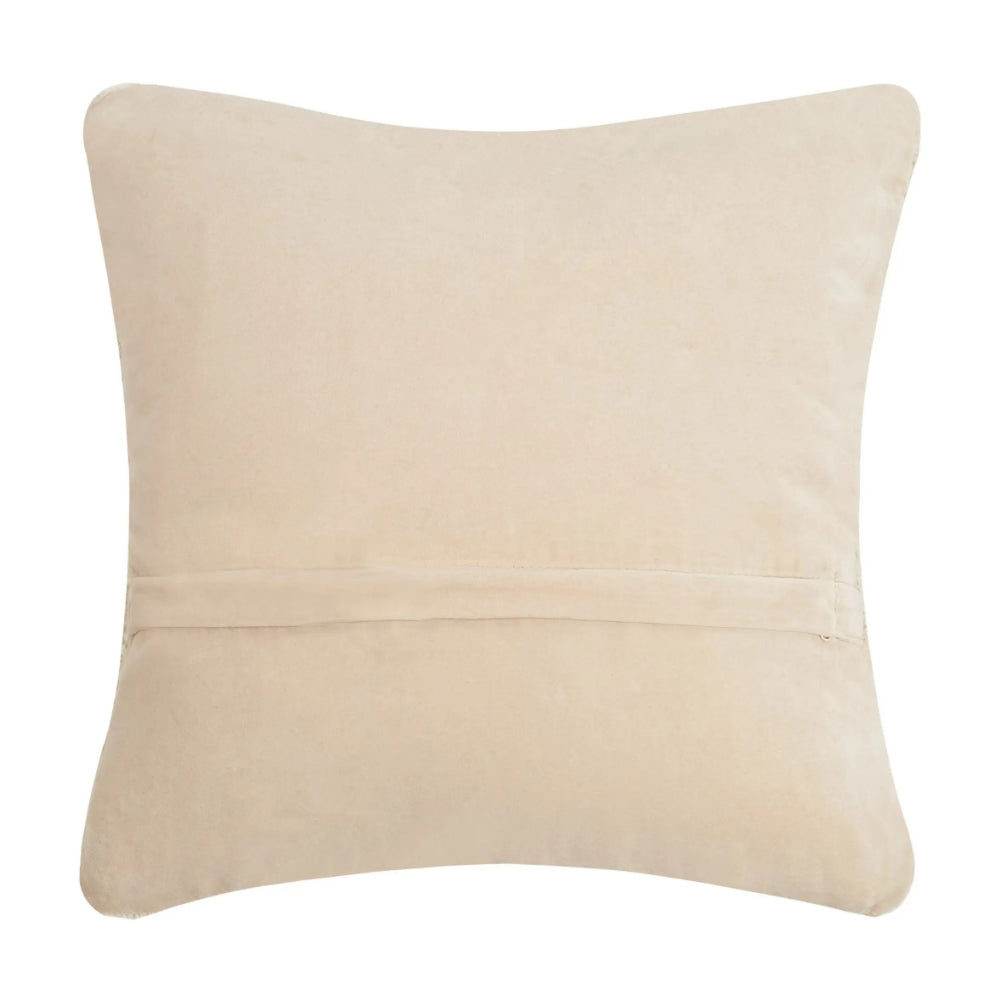 The white back of a decorative  maryland flag pillow  on a white background.