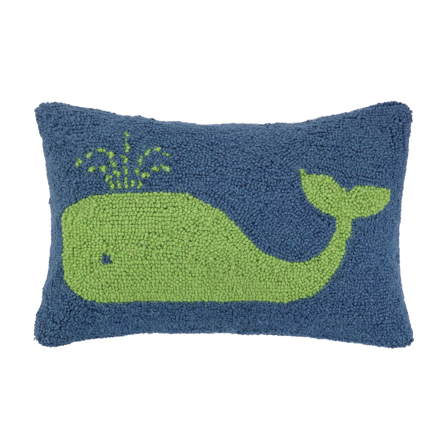 Green Whale Hook Pillow 12X18