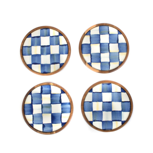 MacKenzie-Childs Royal Check Enamel Coasters - Set of 4