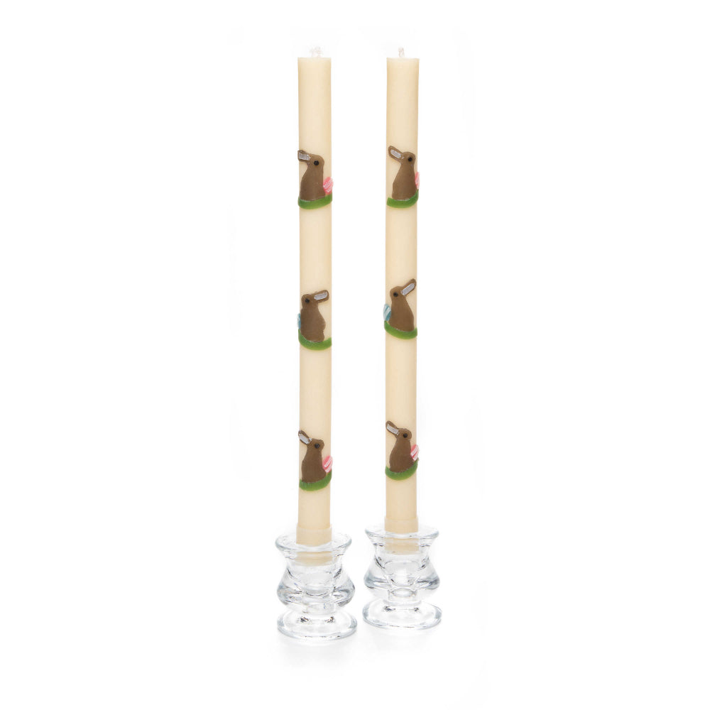MacKenzie-Childs Egg & Bunny Dinner Candles - Set of 2