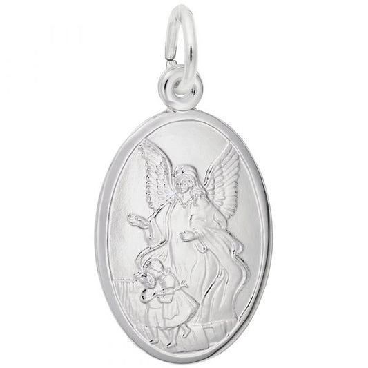 Sterling Silver Guardian Angel Medal