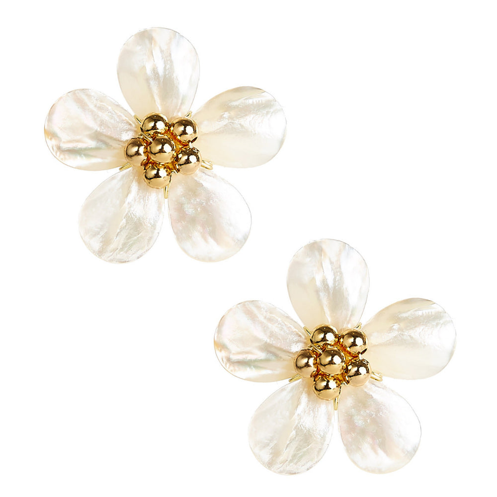 Lisi Lerch Libby Gold Bead and Mother of Pearl Stud Earrings