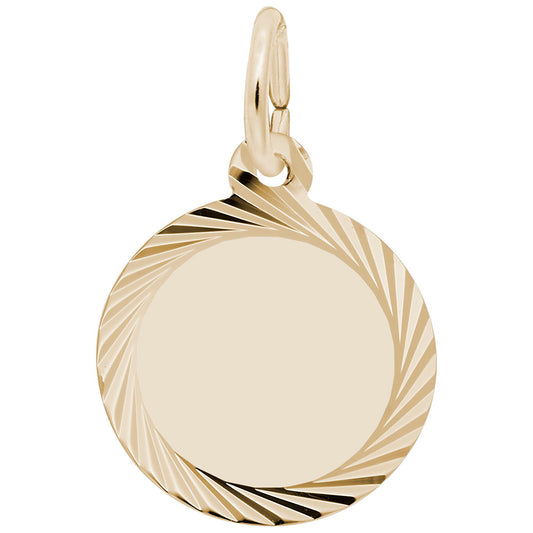 14k Gold Extra Small Diamond-Cut Disc Charm