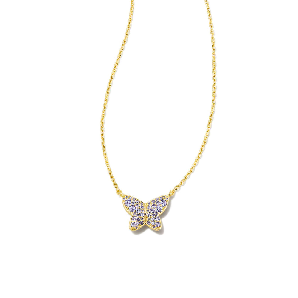 Buy Small Gold Butterfly Necklace. 18k Gold on Solid 925 Sterling Silver  Charm. Online in India - Etsy