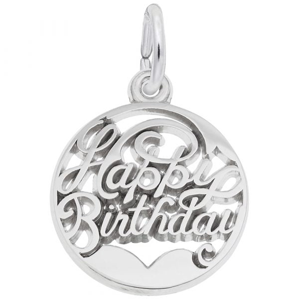 Sterling Silver Happy Birthday Disc Charm