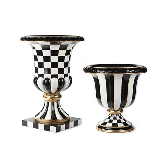 MacKenzie-Childs Courtly Check Pedestal Urn - In Store Pick Up Only