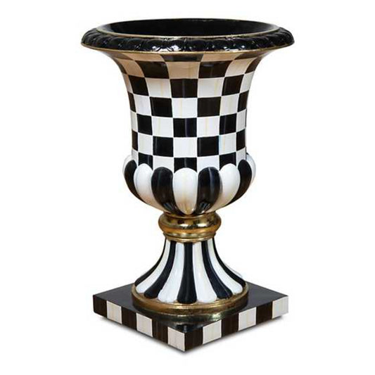 MacKenzie-Childs Courtly Check Pedestal Urn - In Store Pick Up Only