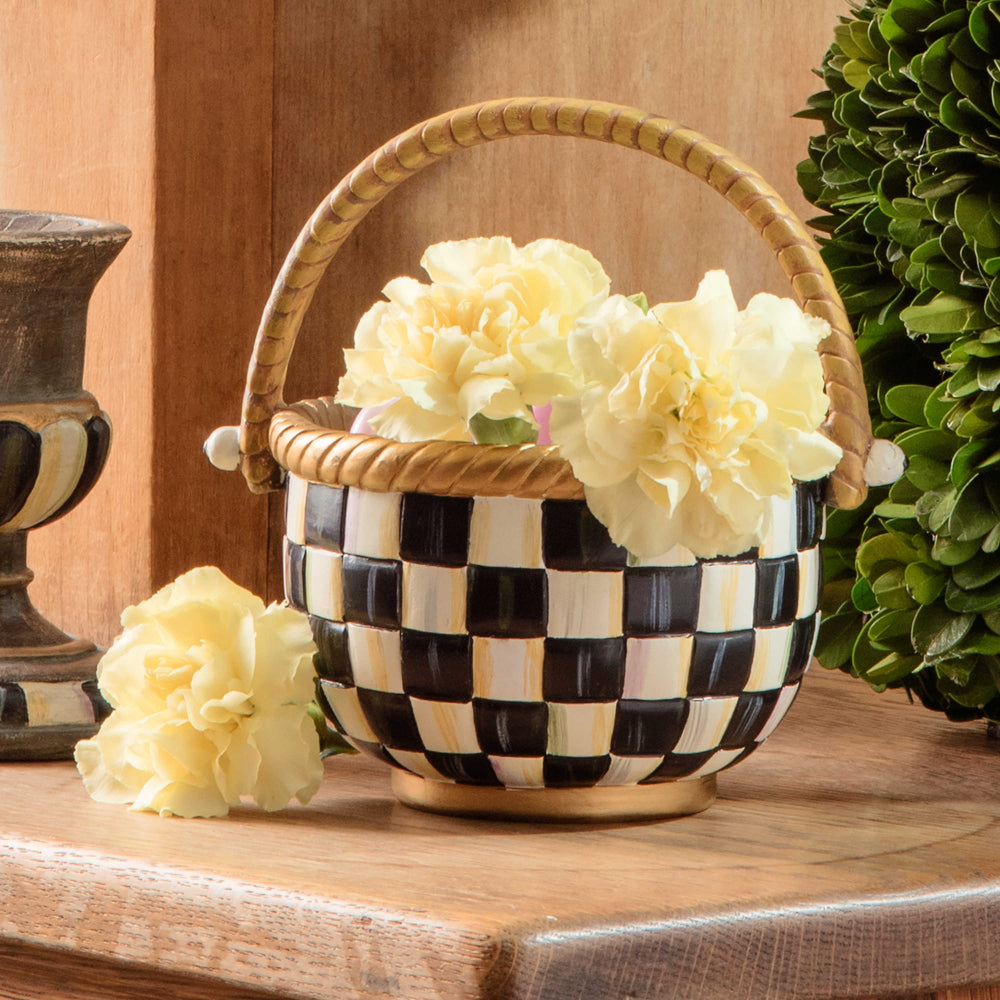MacKenzie-Childs Courtly Check Basket  Small Life Style photo