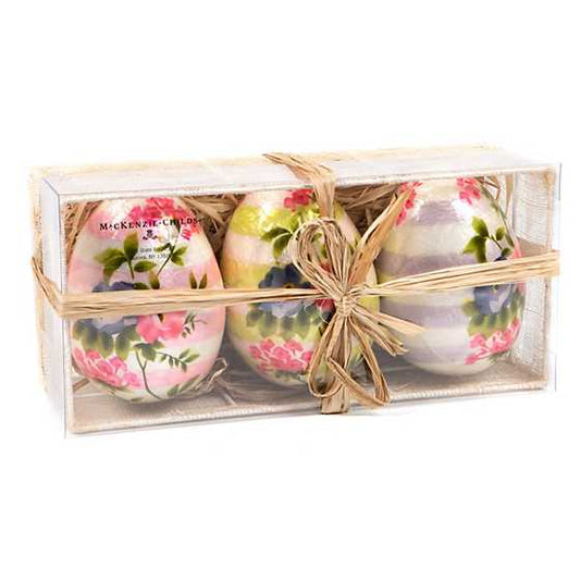 MacKenzie-Childs Florabunda Capiz Eggs Set of 3