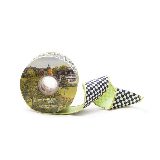MacKenzie-Childs Courtly Check 2.5" Ribbon - Spring Green