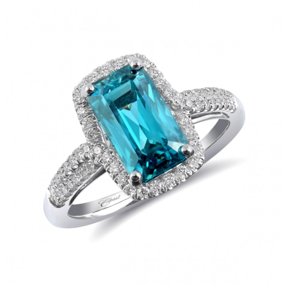 14k Crystalline Blue Zircon Ring