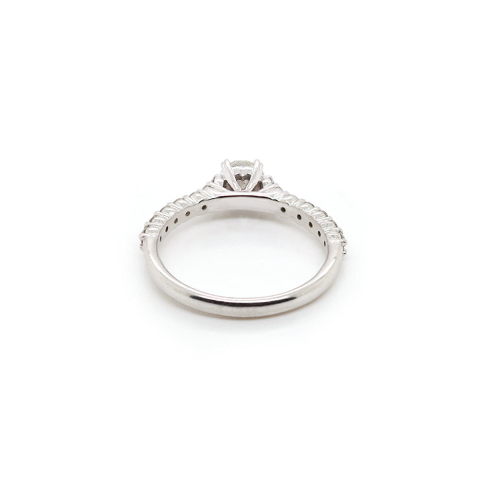 14k White Gold Shared Prong Engagement Ring
