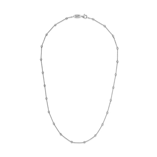Desmos "Shine" Diamond-Cut Bead Station Necklace