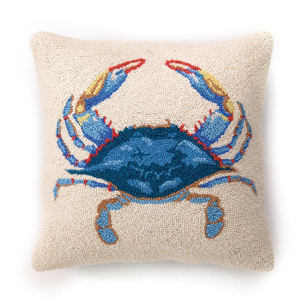 Blue Crab Hook Pillow- 16x16