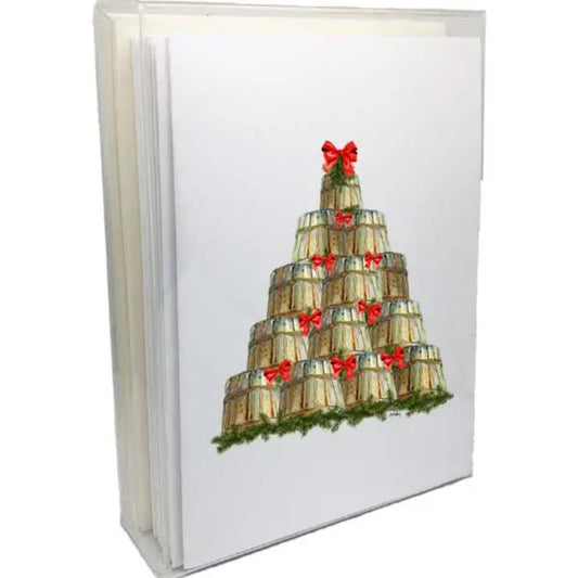 Crab Basket Christmas Tree Boxed Note Cards- Set of 8