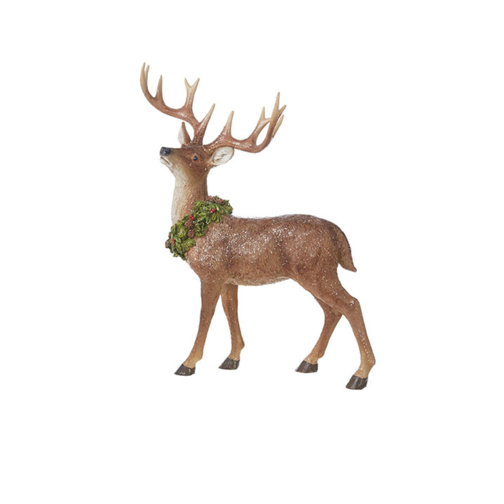 19.5" Deer with Wreath--instore pickup only