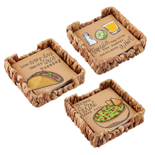 Mud Pie Fiesta Napkin Basket Set