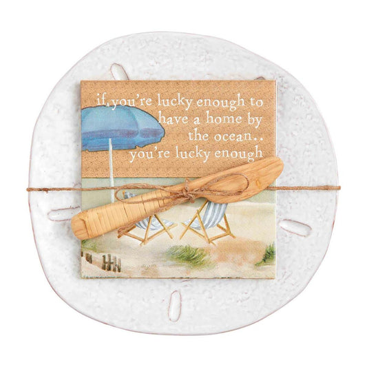 Mud Pie Sand Dollar Cheese Set