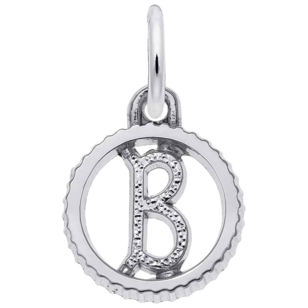 Sterling Silver Open Disc Initial Charm