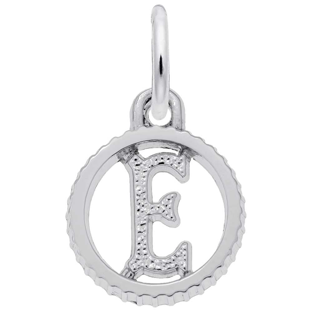 Sterling Silver Open Disc Initial Charm