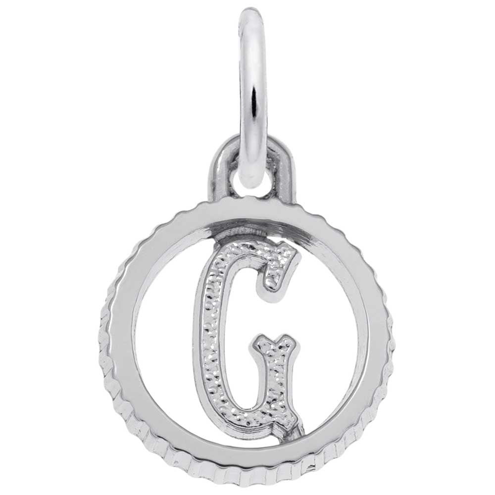 Sterling Silver Open Disc Initial Charm
